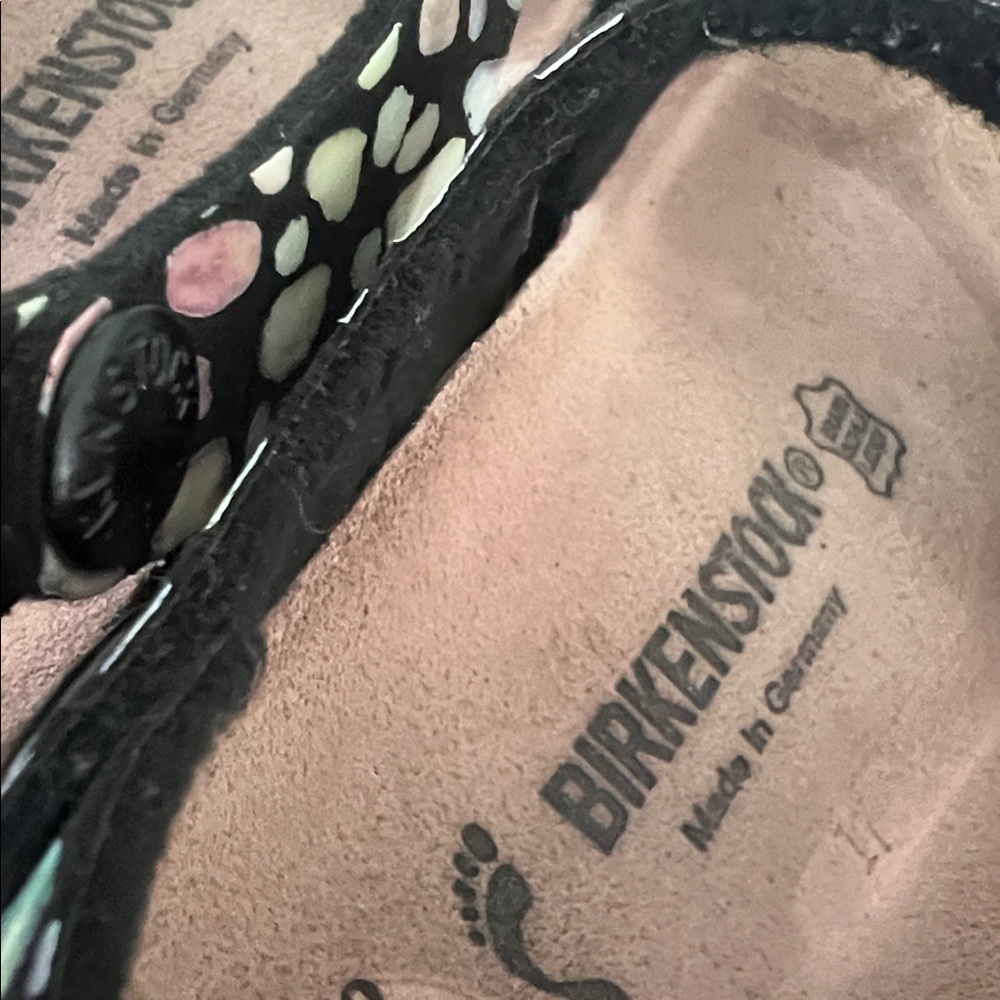 Birkenstock Kids' Multicolor Pattern Leather Sandals Size 10 C - Rare Print - Picture 5 of 6